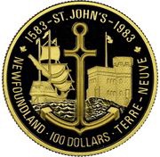 100 Dollars - Elizabeth II St. John's, Newfoundland, Canada, 1983 reverse image