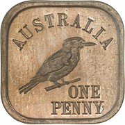 1 Penny - George V Kookaburra Pattern - Type 9 reverse image