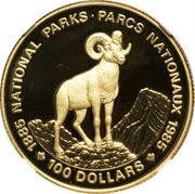 100 Dollars - Elizabeth II National Parks, Canada, 1985 reverse image