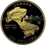 100 Dollars - Elizabeth II Montreal, Canada, 1992 reverse image