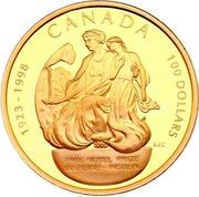 100 Dollars - Elizabeth II Discovery of Insulin, Canada, 1998 reverse image