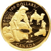 100 Dollars - Elizabeth II Cariboo Gold Rush, Canada, 2012 reverse image