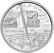 100 Dollars - Elizabeth II Declaration of World War I, Canada, 2014 reverse image