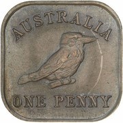 1 Penny - George V Kookaburra Pattern - Type 13 (Renniks 12), Australia, 1921 reverse image