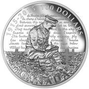 100 Dollars In the name of George V; In Flanders Fields, Canada, 2015 reverse image