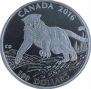 100 Dollars - Elizabeth II Cougar, Canada, 2016 reverse image