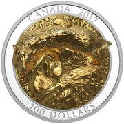 100 Dollars - Elizabeth II Wolf, Canada, 2017 reverse image