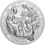 100 Dollars - Elizabeth II The 1867 Confederation Medal, Canada, 2017 reverse image