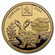 100 Dollars In the name of Elizabeth II; Lunar Year of the Rabbit, Canada, 2023 reverse image
