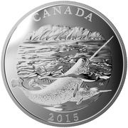 125 Dollars - Elizabeth II Narwhal, Canada, 2015 reverse image