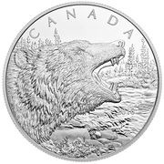 125 Dollars - Elizabeth II Roaring Grizzly, Canada, 2016 reverse image