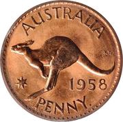 1 Penny - Elizabeth II 1st Portrait; with "F:D:" reverse image