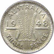 3 Pence - George VI, Australia, 1947-1948 reverse image