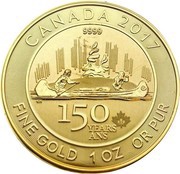 150 Dollars - Elizabeth II Voyageur, Canada, 2017 reverse image