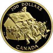 200 Dollars - Elizabeth II Canadian Flag's Silver Jubilee, Canada, 1990 reverse image