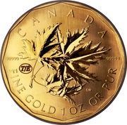 200 Dollars - Elizabeth II Maple leaf 99999; Test, Canada, 2007 reverse image