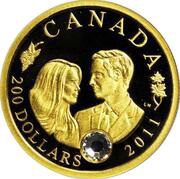 200 Dollars - Elizabeth II Royal Wedding, Canada, 2011 reverse image