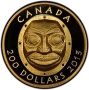 200 Dollars - Elizabeth II Grandmother Moon Mask, Canada, 2013 reverse image
