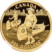 200 Dollars - Elizabeth II Samuel de Champlain, Canada, 2014 reverse image