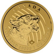200 Dollars - Elizabeth II Growling Cougar, Canada, 2015 reverse image