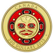200 Dollars - Elizabeth II Masque de lune Chantante, Canada, 2015 reverse image
