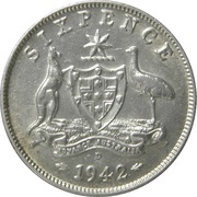 6 Pence - George VI, Australia, 1938-1945 reverse image
