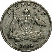 6 Pence - George VI, Australia, 1946-1948 reverse image