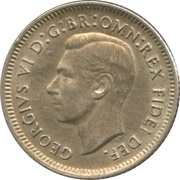6 Pence - George VI without "IND:IMP" obverse image