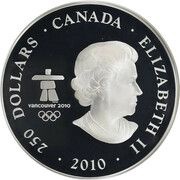 250 Dollars - Elizabeth II Vancouver Olympics Eagle obverse image