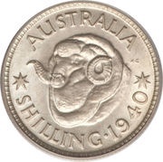 1 Shilling - George VI, Australia, 1938-1945 reverse image