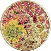 250 Dollars - Elizabeth II Maple Canopy, Canada, 2016 reverse image