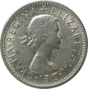 1 Shilling - Elizabeth II 1st Portrait - without "F:D:" obverse image