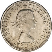 1 Shilling - Elizabeth II 1st Portrait - with "F:D:" obverse image