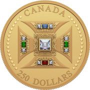250 Dollars In the name of Elizabeth II; The St. Edward’s Crown reverse image