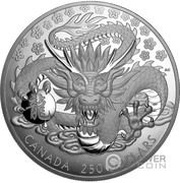 250 Dollars In the name of Elizabeth II; Lunar Year of the Dragon, Canada, 2024 reverse image