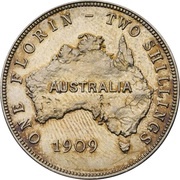 1 Florin - Edward VII Pattern reverse image