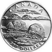 300 Dollars - Elizabeth II Sea Otter; platinum, Canada, 1994 reverse image