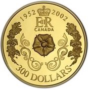 300 Dollars - Elizabeth II Portraits, Canada, 2002 reverse image