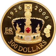 300 Dollars - Elizabeth II Queen's 80th Birthday, Canada, 2006 reverse image