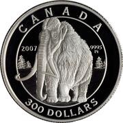 300 Dollars - Elizabeth II Wolly Mammoth, Canada, 2007 reverse image