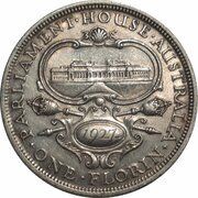 1 Florin - George V Opening of old Parliament House, Australia, 1927 reverse image