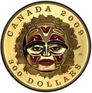 300 Dollars - Elizabeth II Summer Moon Mask, Canada, 2009 reverse image