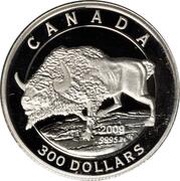 300 Dollars - Elizabeth II Steppe Bison, Canada, 2009 reverse image