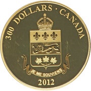 300 Dollars - Elizabeth II Québec, Canada, 2012 reverse image