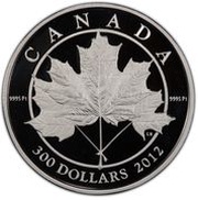 300 Dollars - Elizabeth II Maple Leaf Forever, Canada, 2012 reverse image