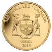 300 Dollars - Elizabeth II Ontario Coat of Arms, Canada, 2013 reverse image