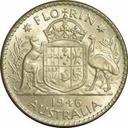 1 Florin - George VI, Australia, 1946-1947 reverse image