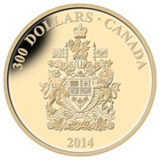 300 Dollars - Elizabeth II Canada Coat of Arms, Canada, 2014 reverse image