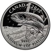 300 Dollars - Elizabeth II Rainbow Trout, Canada, 2015 reverse image