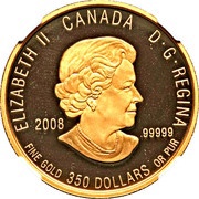 350 Dollars - Elizabeth II Purple Saxifrage obverse image